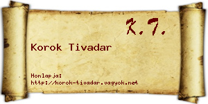 Korok Tivadar névjegykártya