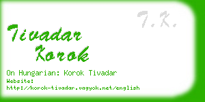 tivadar korok business card